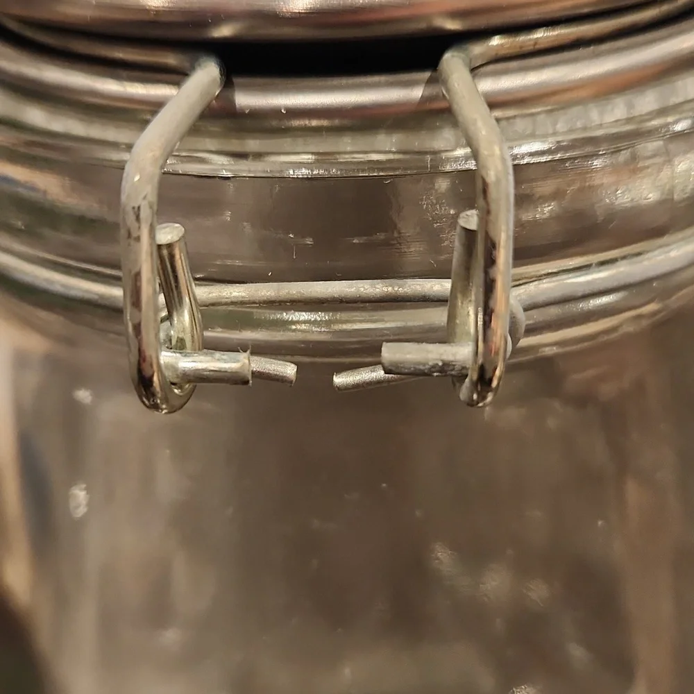 West Elm Storage Glass Jars, Silver Lid w/Kilner latch closure NWT set of 2